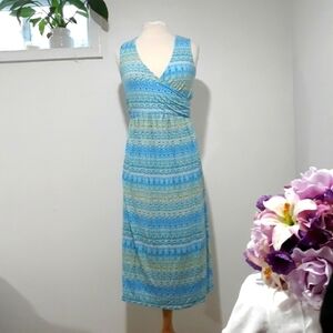 J. JILL. Sleeves geometric print colorful maxi dress Size  small petite.